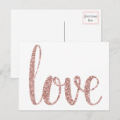 バラ金ゴールドラブポストカード、グリッター ポストカード (正面/裏面)