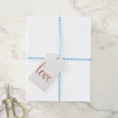 バラ金ゴールドラブメッセージカード,グリッター，垂直 ギフトタグ (より糸付き)