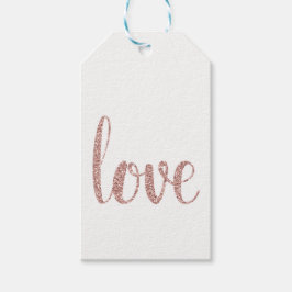 バラ金ゴールドラブメッセージカード,グリッター，垂直 ギフトタグ