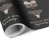 バラ金ゴールドランジェリーブティックロゴビジネス ラッピングペーパー (ロールコーナー)