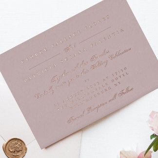 バラ金ゴールドランドスケープムスクピフォーマルンク 箔招待状