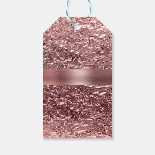 バラ金ゴールドリキッドクロムメタリックシックパーティーの好意 ギフトタグ (裏面)