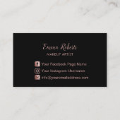 バラ金ゴールドリップクイーンメイクアップアーティスト美しいサロン 名刺 (裏面)