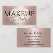 バラ金ゴールドリップスキス化粧アーティスト美しいサロン 名刺 (正面/裏面)