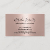 バラ金ゴールドリップスキス化粧アーティスト美しいサロン 名刺 (裏面)