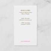 バラ金ゴールドリップスティックメイクアップアーティスト美しいサロン 名刺 (裏面)