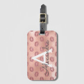 バラ金ゴールドリップスティックモノグラム名 ラゲッジタグ (正面縦)