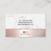 バラ金ゴールドリップスホワイトマーブル化粧アーティストサロン 名刺 (裏面)