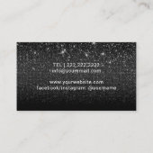バラ金ゴールドリップス化粧マーティストオーダーンブラックグリッター 名刺 (裏面)
