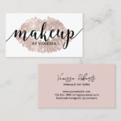 バラ金ゴールドリッププリントメイクアップアーティストサロンスパ 名刺 (正面/裏面)