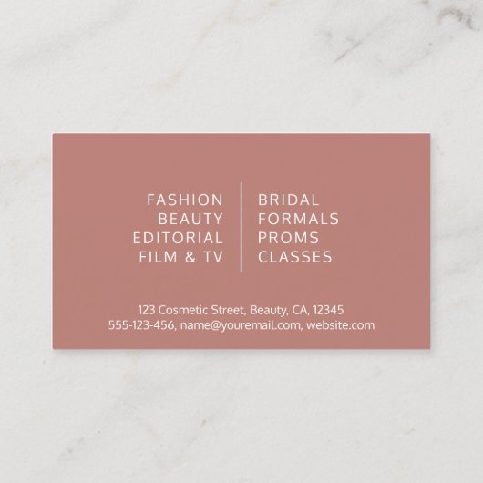 バラ金ゴールドリップマーブルメイクアップアーティスト美容師 名刺 (裏面)