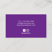 バラ金ゴールドリップメイクアップアーティストパープル美しいサロン 名刺 (裏面)