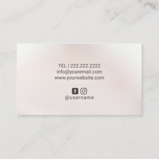 バラ金ゴールドリップメイクアップアーティスト美しいサロンパール 名刺 (裏面)