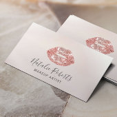 バラ金ゴールドリップメイクアップアーティスト美しいサロンパール 名刺