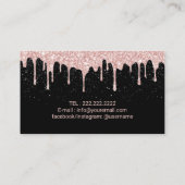 バラ金ゴールドリップルグラムグリッタードリップス美しいサロン 名刺 (裏面)