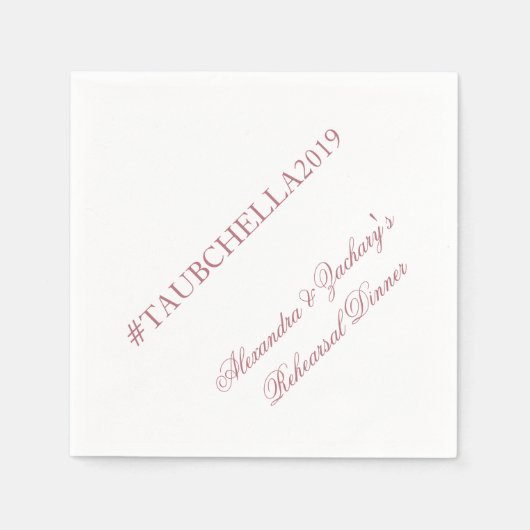 バラ金ゴールドリハーサル結婚ディナーズハッシュタグナプキンス スタンダードカクテルナプキン (正面)