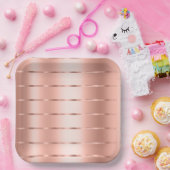 バラ金ゴールドリボンブライダルシャワー ペーパープレート (パーティー)