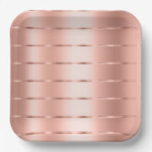 バラ金ゴールドリボンブライダルシャワー ペーパープレート (正面)