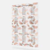 バラ金ゴールドリーフ結婚パターンの座席表 アクリルサイン (傾斜)