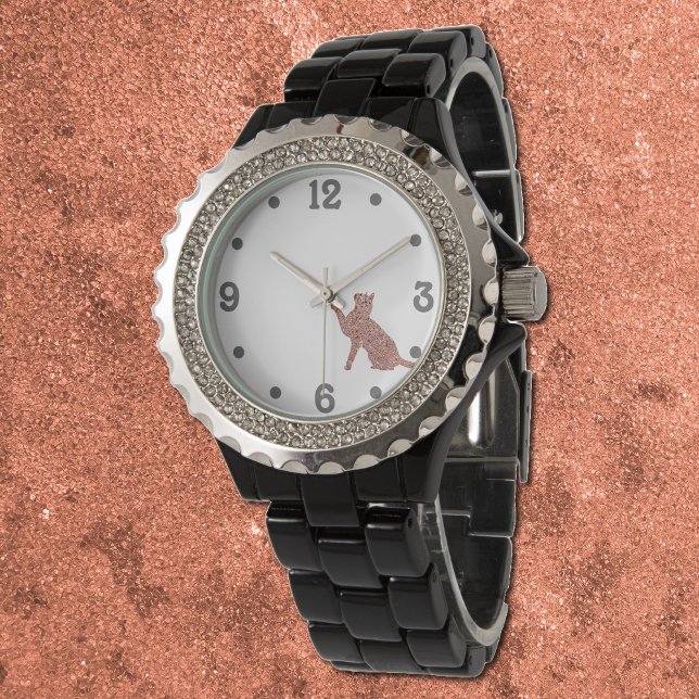 バラ金ゴールドルックキャットシルエット 腕時計 (クリエイターアップロード済み)