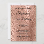 バラ金ゴールドレオパードグラムフォイル21歳の誕生日 招待状 (正面)