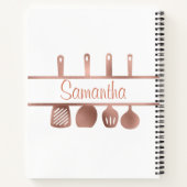 バラ金ゴールドレシピ調理器具類パーソナライズされた ノートブック (裏面)