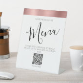 バラ金ゴールドレストランメニューQRコードペデスタル標識 台座サイン (インサイチュ)