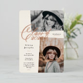 バラ金ゴールドレタリングクラス2025写真卒業 箔招待状 (立ち正面)