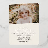 バラ金ゴールドレタリングクラス2025写真卒業 箔招待状 (裏面)