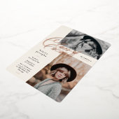 バラ金ゴールドレタリングクラス2025写真卒業 箔招待状 (回転した状態)