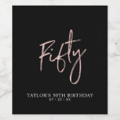 バラ金ゴールドレタリング5 |第50回バースデーパーティー ワインラベル (シングルラベル)