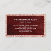 バラ金ゴールドレッドフローラストロベリーカップケーキベーカリー 名刺 (裏面)