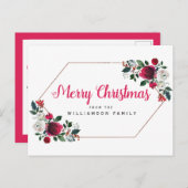 バラ金ゴールドレッドフローラパーソナライズされたメリークリスマス シーズンポストカード (正面/裏面)