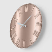 バラ金ゴールドレリーフ、 浮き彫り金属赤面銀ローマ数字 ラージ壁時計 (傾斜)