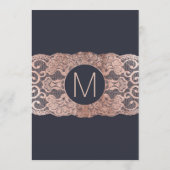 バラ金ゴールドレースとネイビー結婚ブルーのメニュー メニュー (裏面)