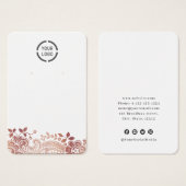 バラ金ゴールドレースカスタムロゴホワイトイヤリング表示 (正面&裏面)