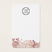 バラ金ゴールドレースカスタムロゴホワイトイヤリング表示 (正面)