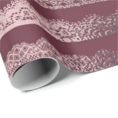 バラ金ゴールドレースストライプパタンオンブルゴーニュ ラッピングペーパー (ロールコーナー)