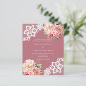 バラ金ゴールドレースピンクフローラ結婚式招待状 (スタンド正面)