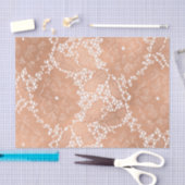 バラ金ゴールドレース&フローラエレガントウェディング 薄葉紙 (クラフト)