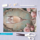 バラ金ゴールドロココフランスのシャンパングラス 薄葉紙 (クラフト)