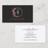 バラ金ゴールドロゴヘアスタイリスト 名刺 (正面/裏面)