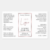 バラ金ゴールドロゴ4 OZコスメティックボトルラッパーラベル 長方形シール (正面)