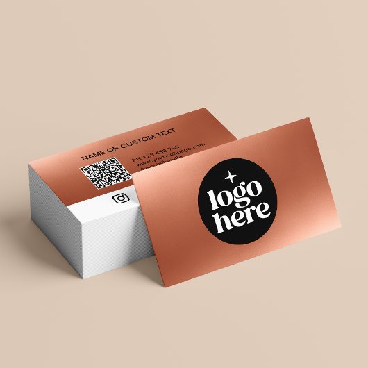 バラ金ゴールドロゴQRコードソーシャルメディア 名刺