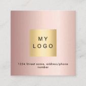 バラ金ゴールドロゴQRコードInstagram 後を追us スクエア名刺 (正面)