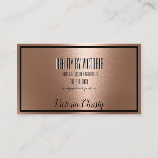 バラ金ゴールドロゼゴエレガントルドミニマリモダンスト 名刺 (裏面)