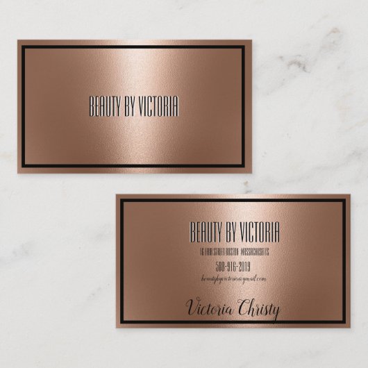 バラ金ゴールドロゼゴエレガントルドミニマリモダンスト 名刺 (正面/裏面)