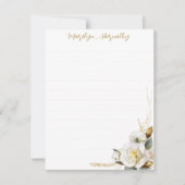 バラ金ゴールドロマンチックフローラルールド ノートカード (正面)