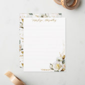 バラ金ゴールドロマンチックフローラルールド ノートカード (正面/裏面インサイチュ)