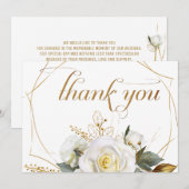 バラ金ゴールドロマンチック結婚フローラ サンキューカード (正面/裏面)
